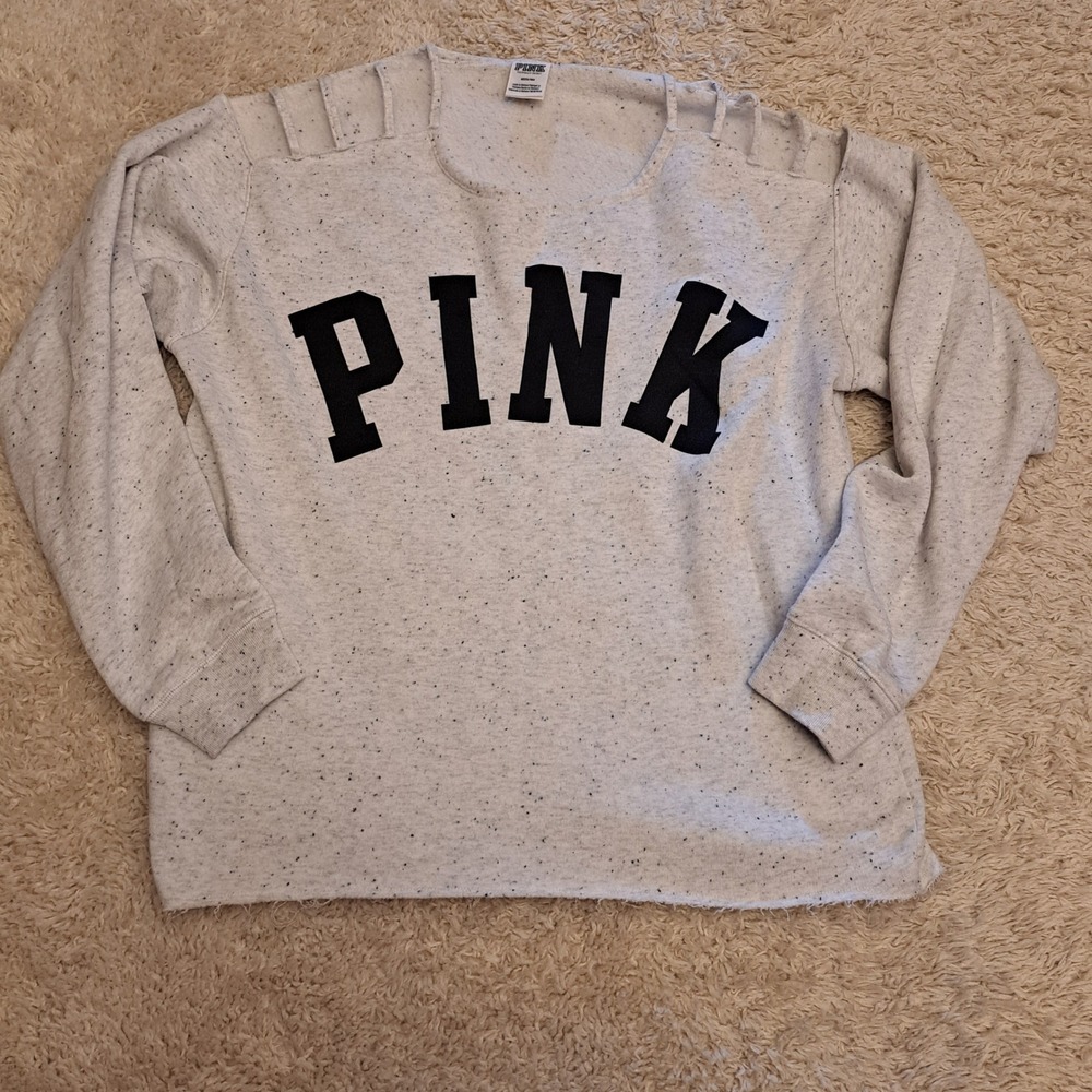 Victoria's Secret PINK Oversized Cutout Shoulder Sweatshirt Womens Size Medium